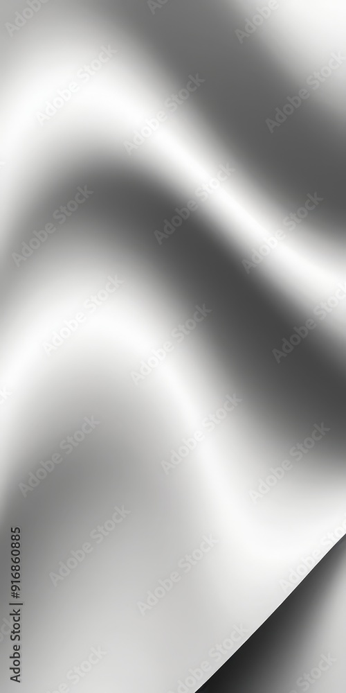 Poster close-up view silver-colored fabric with wavy texture, creating sense movement and depth.