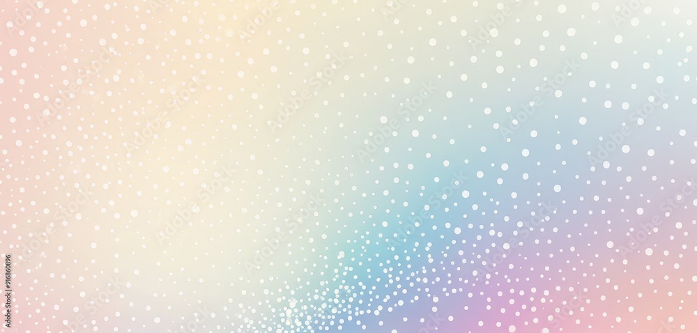 Poster gradient background with scattering small white dots in various pastel shades, creating soft, dreamy