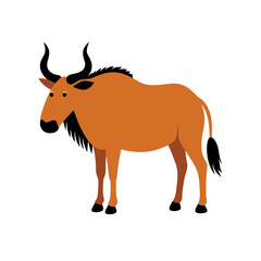 a Wildebeest vector art illustration