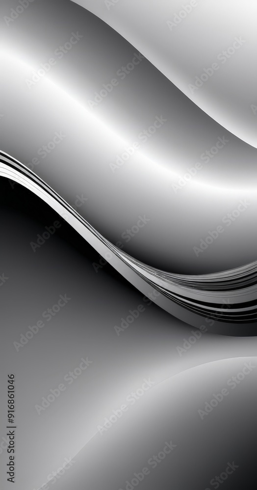 Poster digital wavy gray and white gradient background, with subtle gradient effect and subtle shadow.