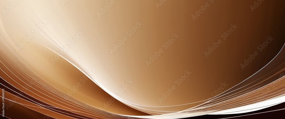 Aufkleber gradient background transitions from light brown to dark brown, with wavy pattern white lines and su