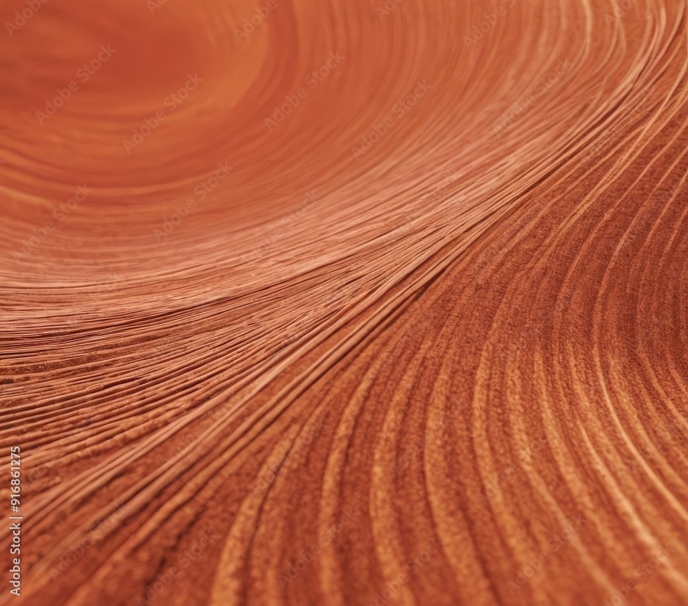 Poster close-up view wooden surface with swirling pattern light and dark brown lines, creating sense moveme