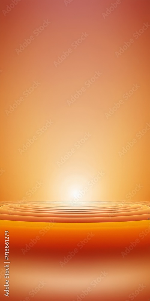 Poster gradient background transitions from warm orange to deep red, with bright white light at the center,