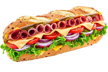 Deli Sandwich Image Isolated On Transparent Background