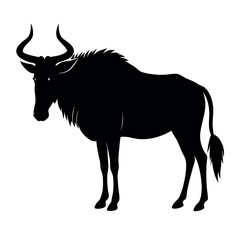 a Wildebeest vector art illustration
