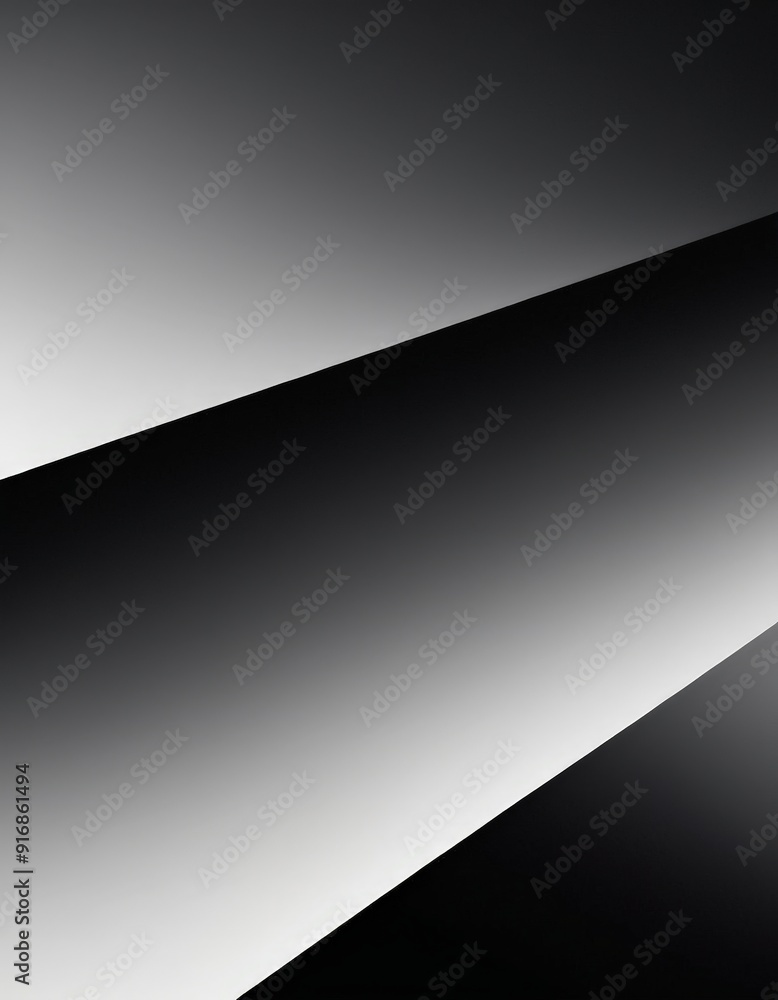 Poster black and white abstract featuring gradient black and white lines and shapes, creating sense depth a