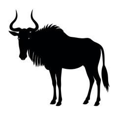 a Wildebeest vector art illustration