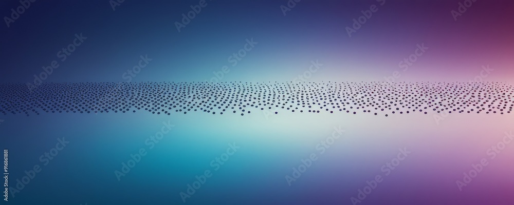 Poster gradient background transitions from blue to purple, with pattern small dots or specks in the center