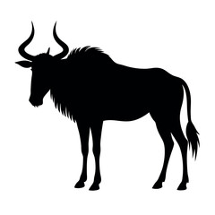 a Wildebeest vector art illustration
