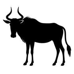 a Wildebeest vector art illustration