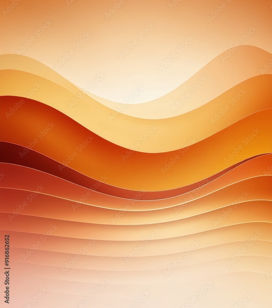 Poster gradient background with orange and yellow hues, featuring wavy lines that create sense movement and