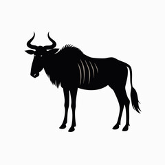 a Wildebeest vector art illustration