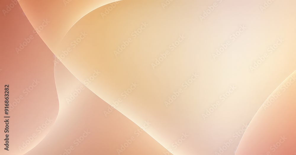 Poster gradient background with soft pink and orange hue, featuring curved line and heart shape, creating w