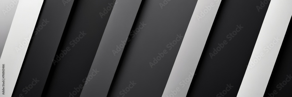 Poster close-up view black and white striped pattern, with vertical lines varying thicknesses creating dyna