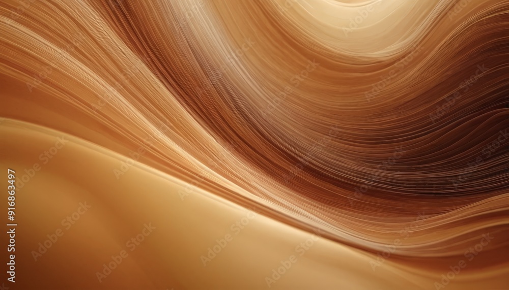 Poster close-up view swirling pattern warm brown and orange hues, with gradient effect that transitions fro