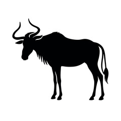 a Wildebeest vector art illustration