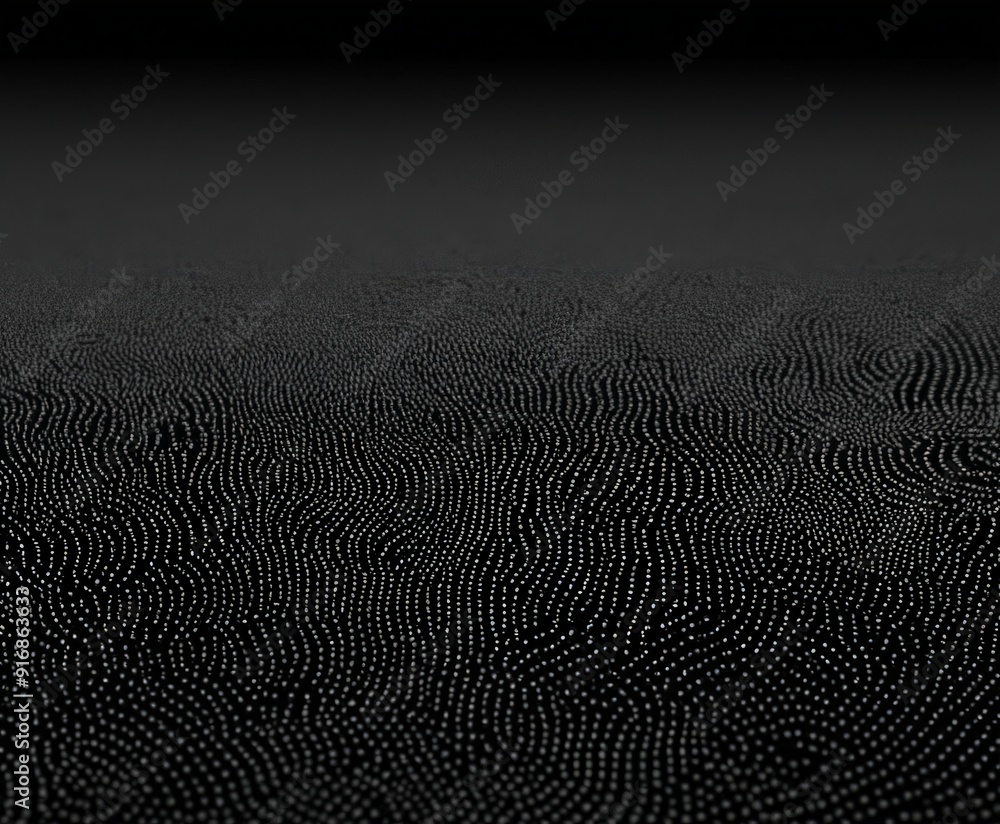 Poster black and white textured surface, possibly carpet or fabric, with gradient effect transitioning from