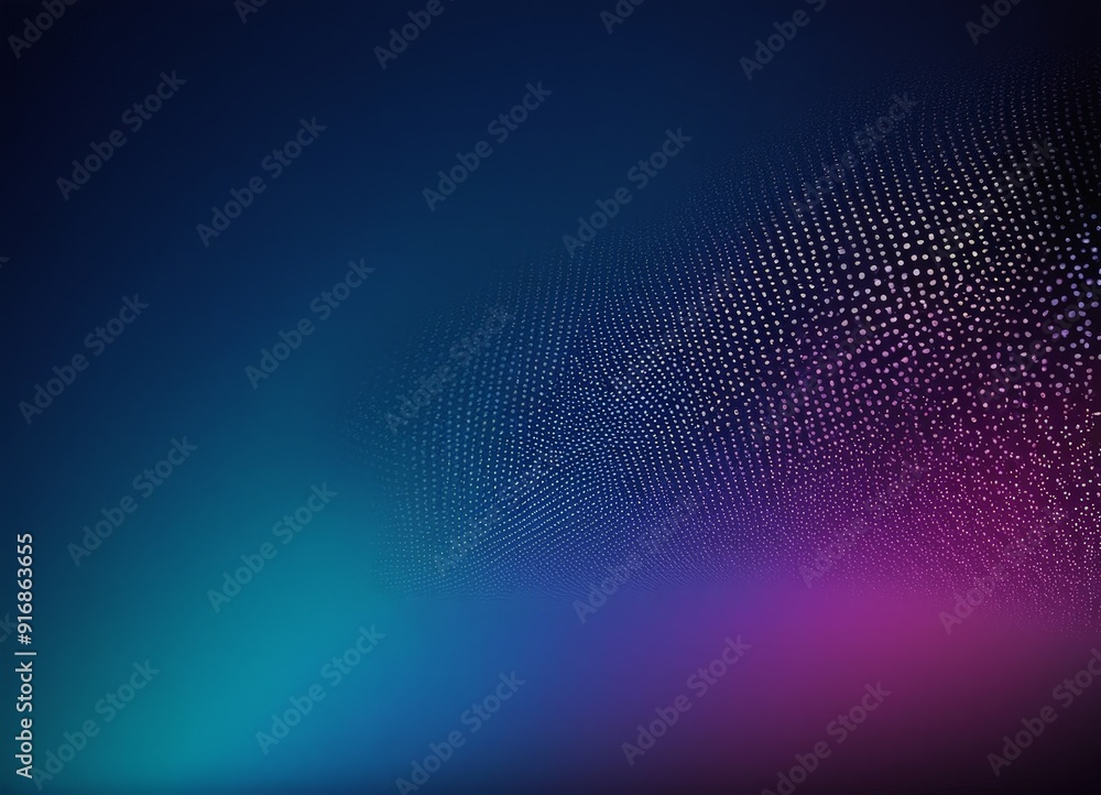 Poster gradient background transitions from blue to purple, with subtle pattern small white dots in the top
