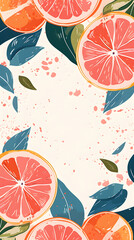 Grapefruit fruit pattern background illustration