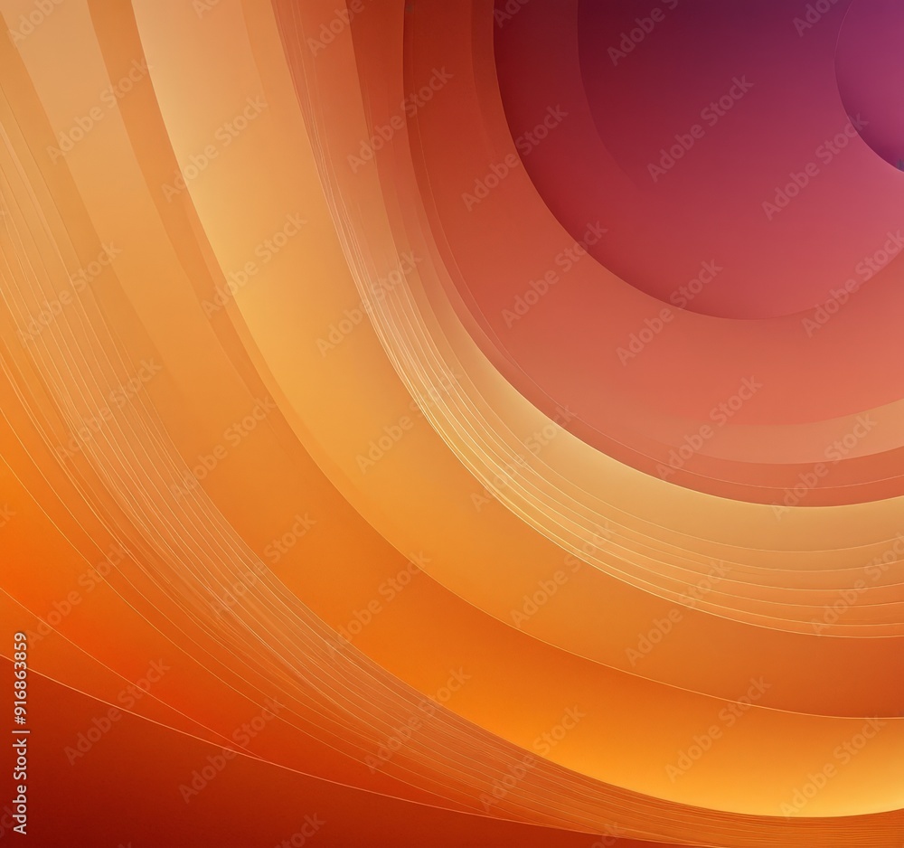 Poster vibrant abstract features concentric circles varying shades orange and pink, creating dynamic and vi