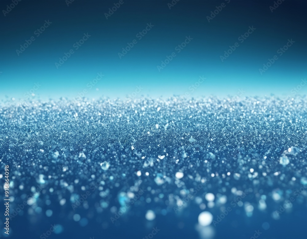 Poster digital blue background with gradient effect, featuring multitude small white and blue bubbles or do