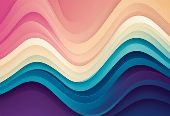 vibrant abstract background features wavy lines in pink, orange, yellow, blue, and purple, creating dynamic