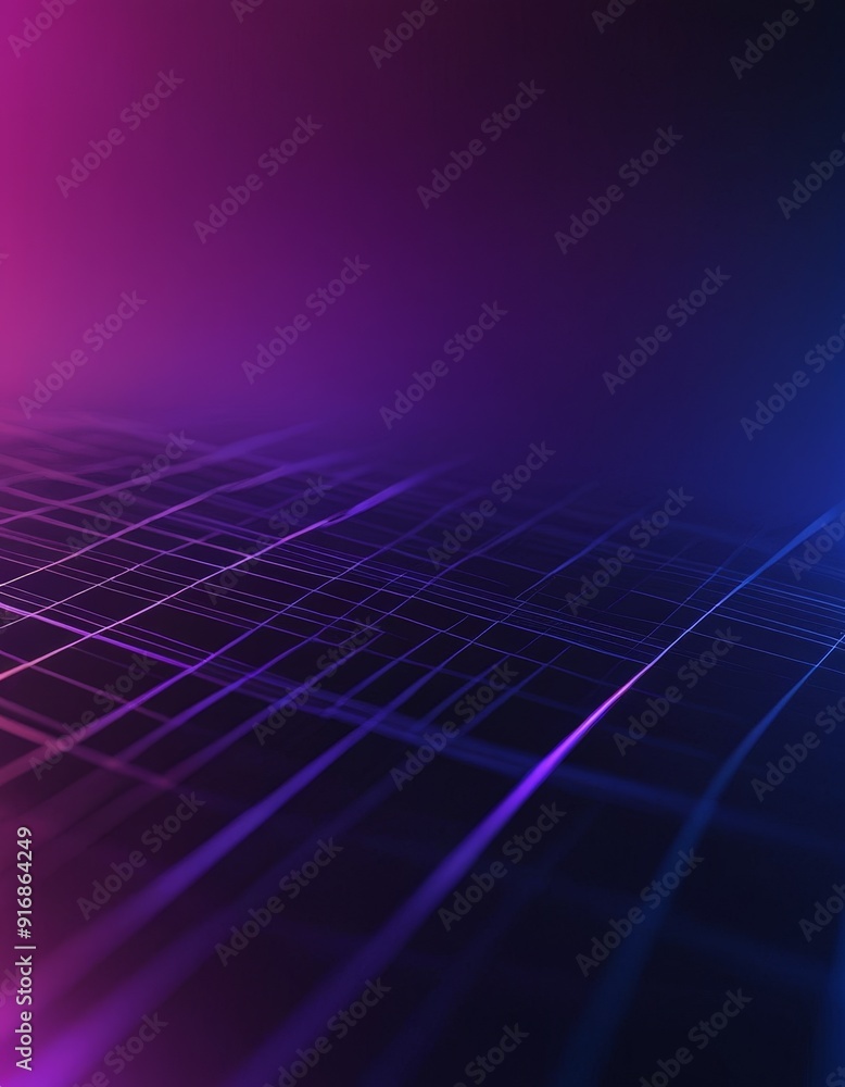 Poster gradient background with purple and blue hues transitions from darker shade at the top to lighter on