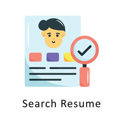 Search Resume Vector Flat Icon Design illustration Symbol on White background EPS 10 File 