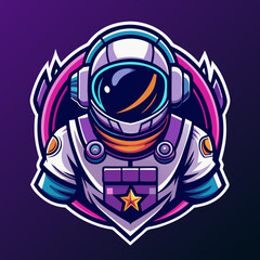 Obraz premium Astronaut, cosmonaut, spaceman mascot esport game logo illustration for sport game team