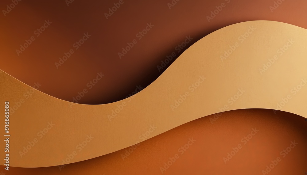Poster close-up view wavy pattern in shades brown and orange, with gradient effect transitioning from light