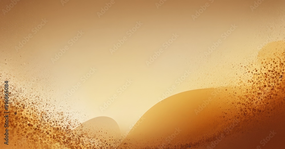 Poster gradient background transitions from warm orange to lighter shade, with subtle pattern small brown s