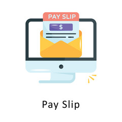 Pay Slip Vector Flat Icon Design illustration Symbol on White background EPS 10 File 