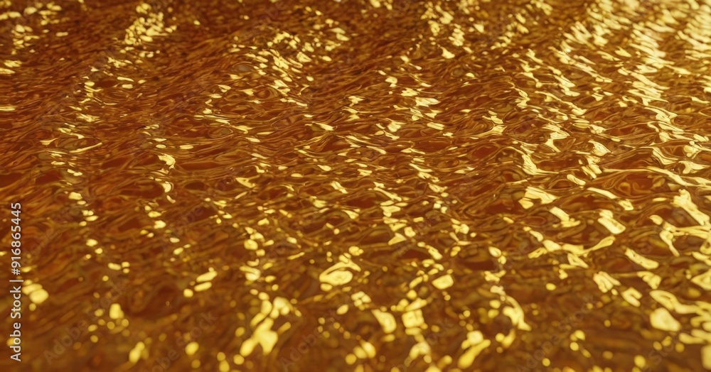 Poster close-up view textured surface with golden, shiny, and slightly translucent appearance.