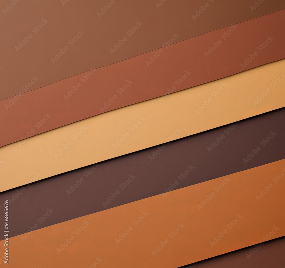 Poster close-up view textured surface with horizontal stripes in various shades brown, from light to dark, 