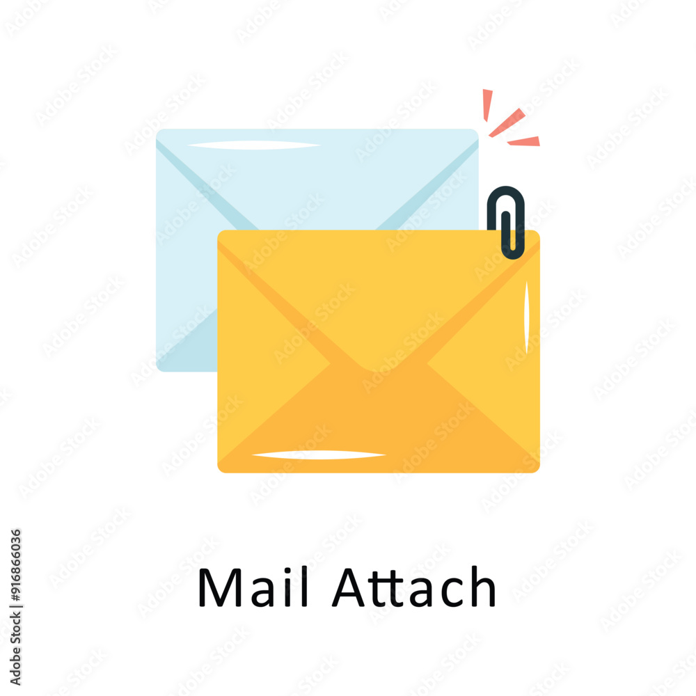 Poster mail attach vector flat icon design illustration symbol on white background eps 10 file