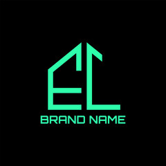 EL letter house logo design