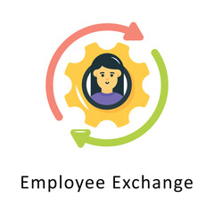 Employee Exchange Vector Flat Icon Design illustration Symbol on White background EPS 10 File 