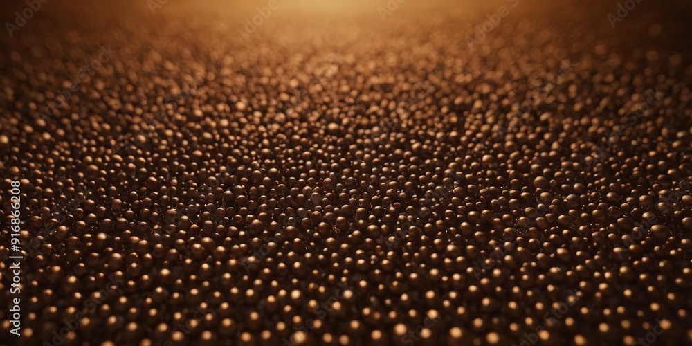 Poster close-up view textured surface with small, irregularly shaped dots in various shades brown, creating