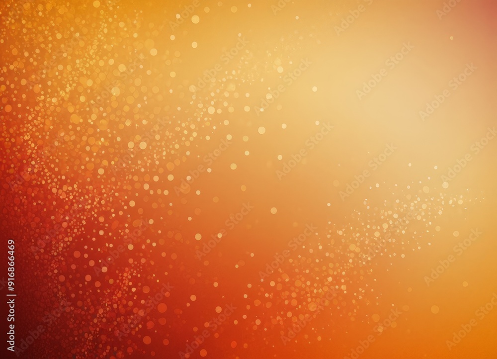 Poster gradient background with orange and yellow hues, featuring small white dots scattered throughout, cr