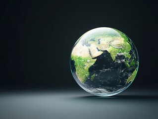 Fototapeta premium A beautiful depiction of Earth showcasing vibrant continents and oceans, symbolizing the planet's diversity and unity.