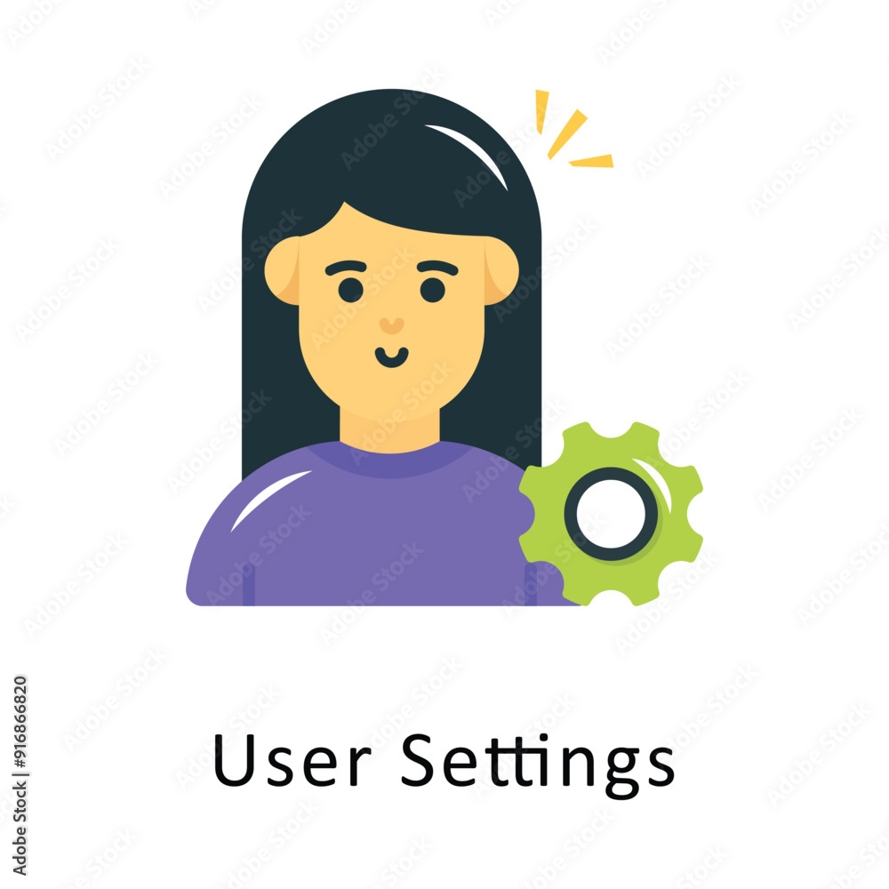 Poster user settings vector flat icon design illustration symbol on white background eps 10 file