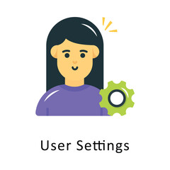 User Settings Vector Flat Icon Design illustration Symbol on White background EPS 10 File 