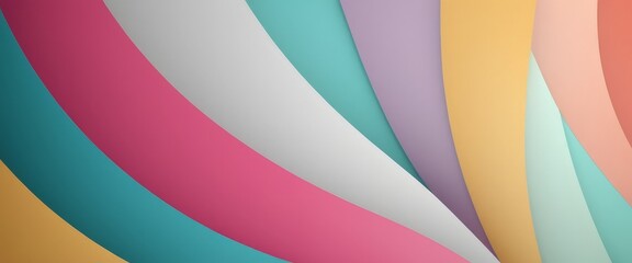 Obraz premium vibrant abstract composition features overlapping curved lines in various pastel shades, creating dynamic and