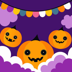 Fototapeta premium Happy Halloween square banner 