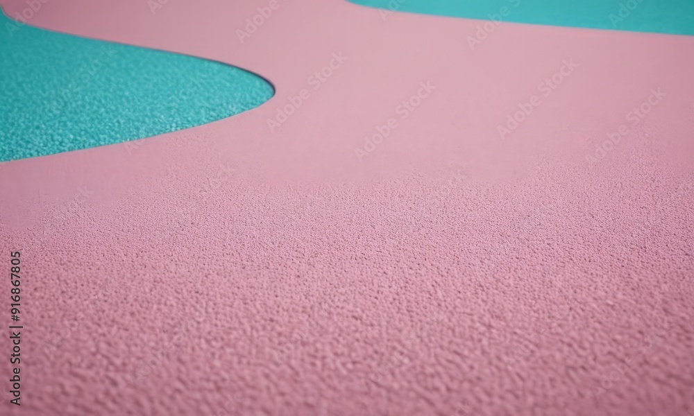 Poster close-up view textured surface with pink and blue gradient, featuring curved edge and smooth texture