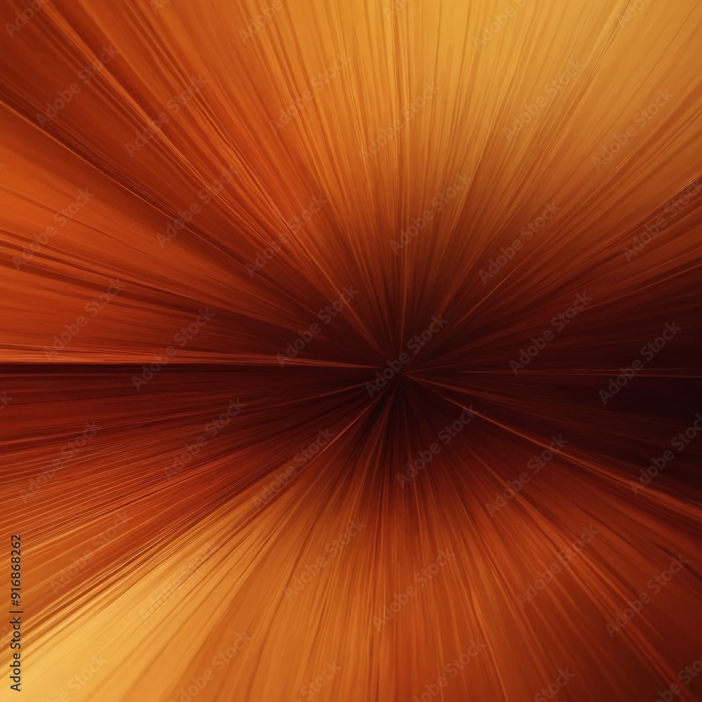 Poster vibrant abstract featuring circular pattern radiating lines in warm hues orange and yellow, creating