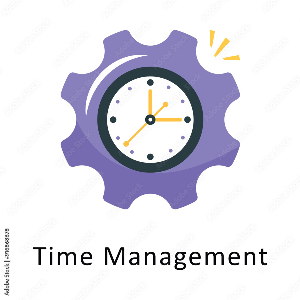 Poster time management vector flat icon design illustration symbol on white background eps 10 file