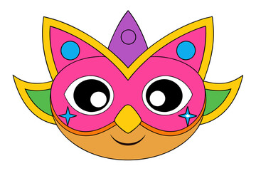 Festive Mask Vector Icon Clipart Illustration