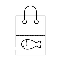 live fish sale line icon vector. live fish sale sign. isolated contour symbol black illustration