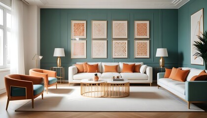 Photo interior modern design room 3d illustration